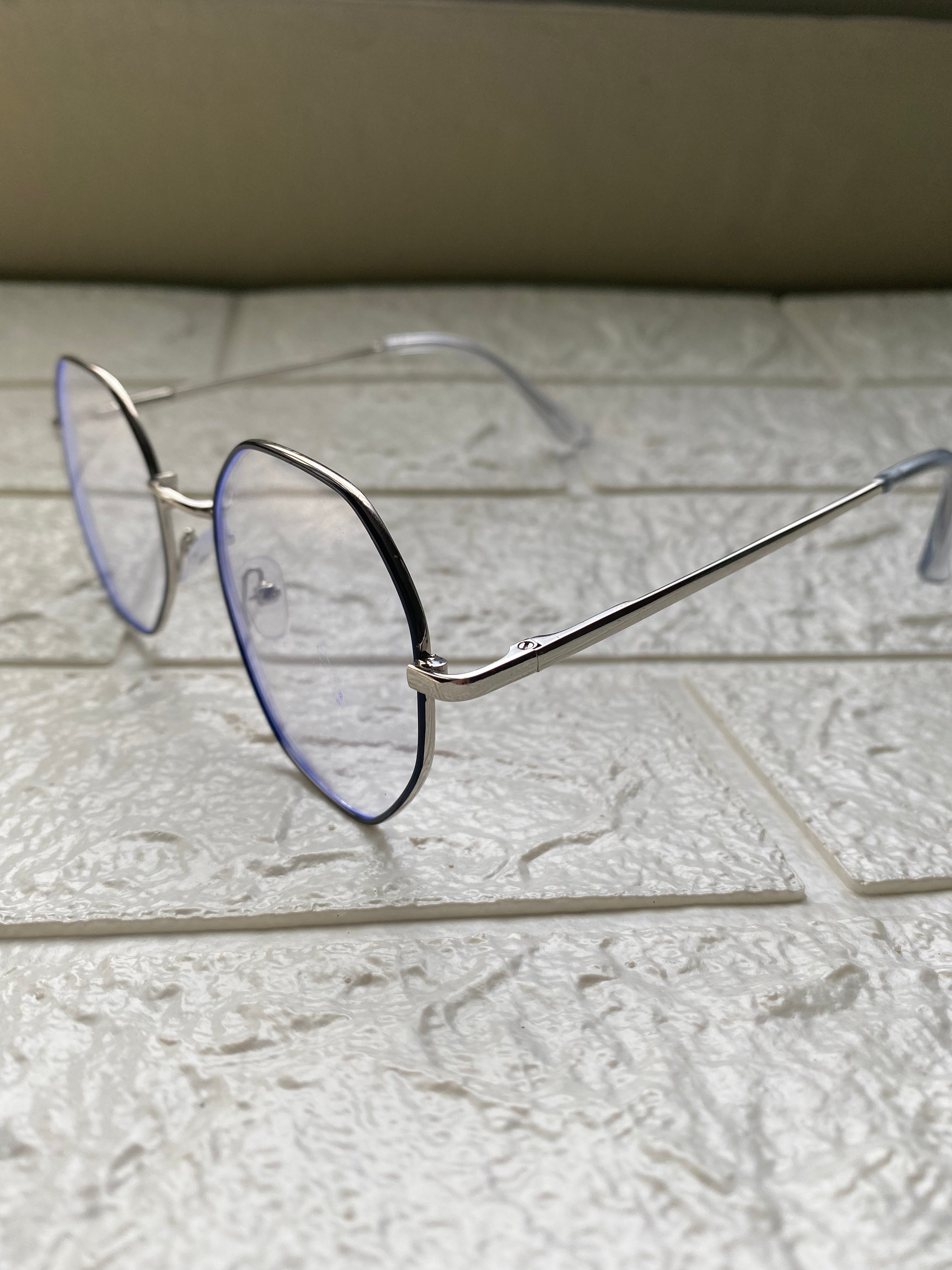 Lentes Hexagonales Negro y Silver