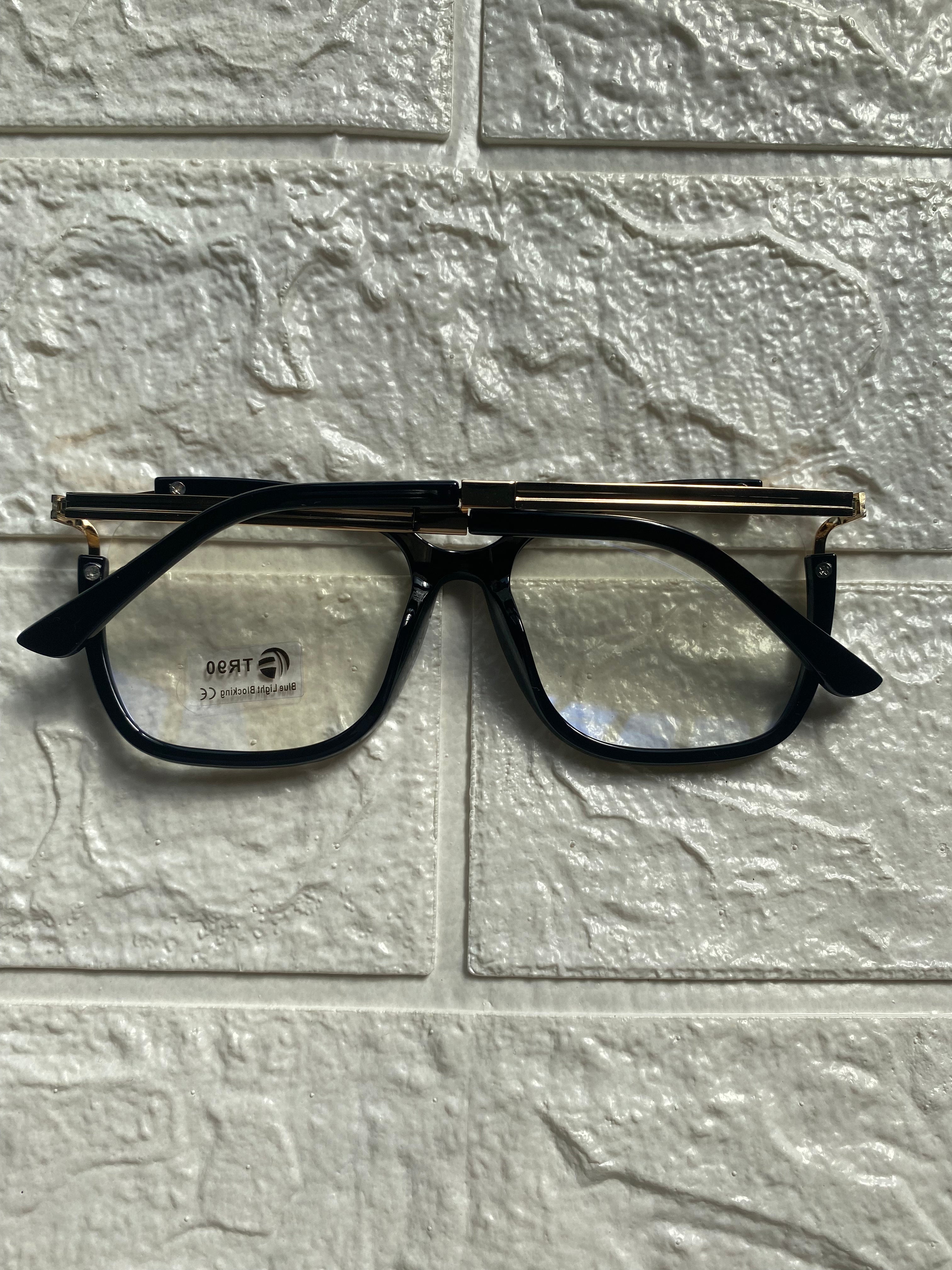 Lentes Fancy Negros con Gold