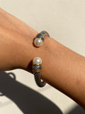 Bangle Silver Perlas