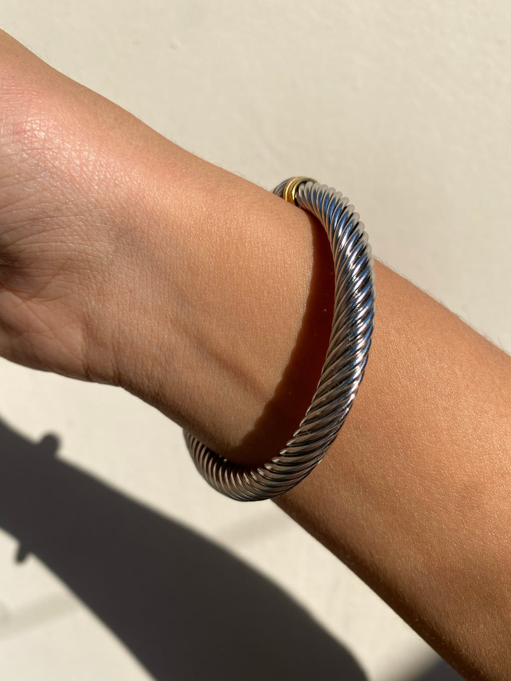 Bangle Silver Perlas