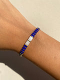 Pulsera Stretch Royal Blue/Blanco