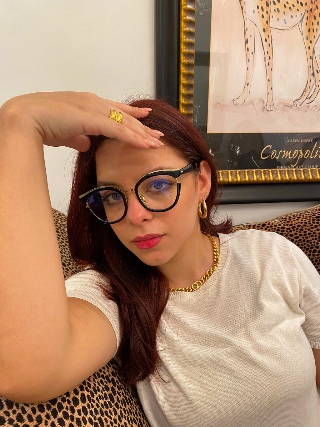 Lentes Semiredondo Negro y Gold