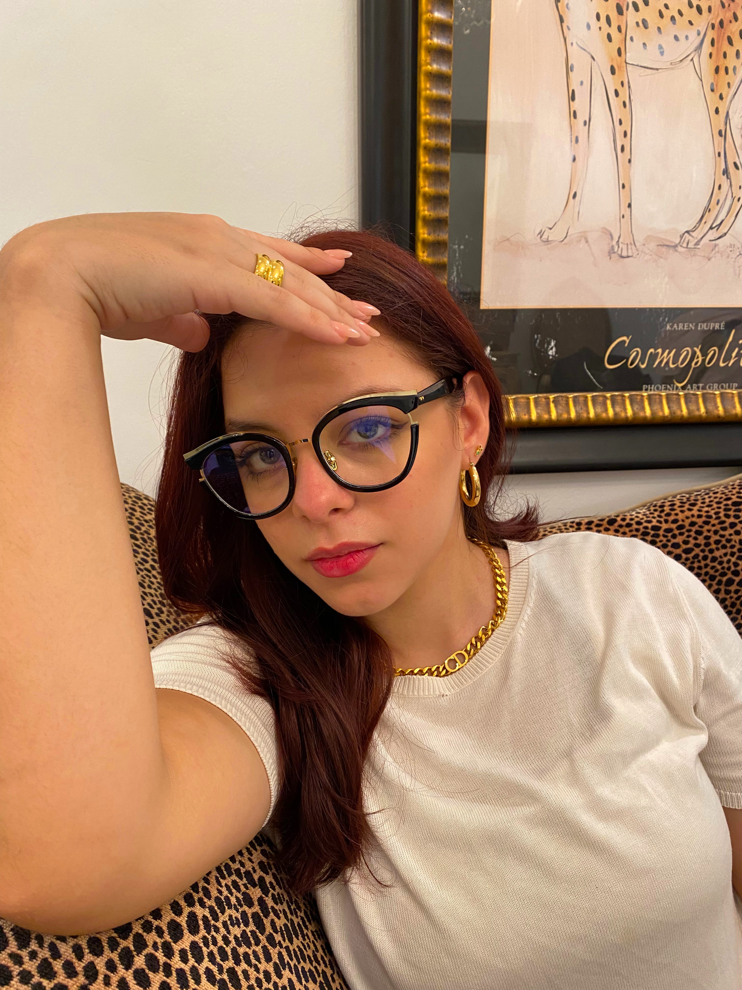 Lentes Semiredondo Negro y Gold