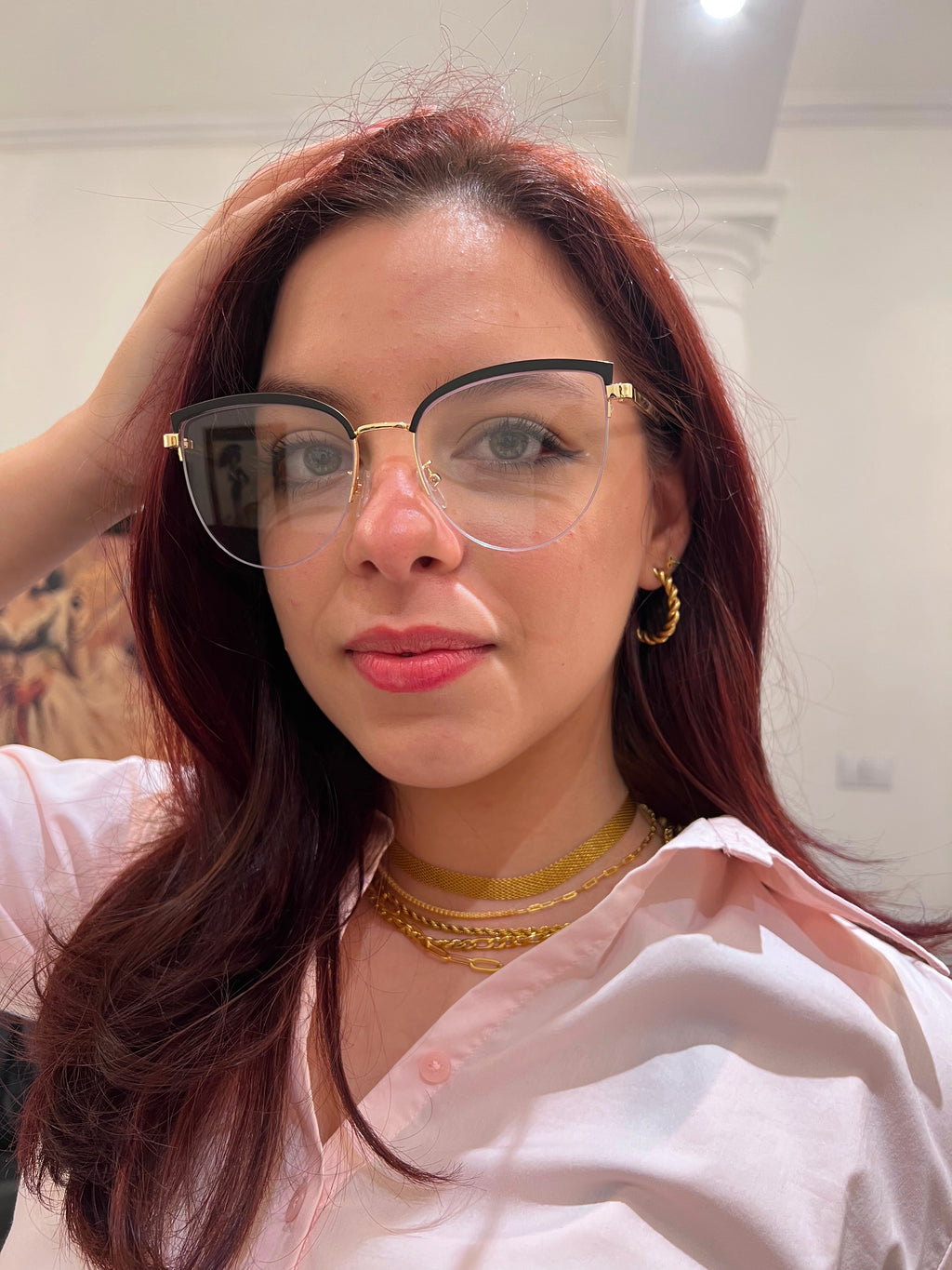 Lentes Cat Eye Mitad Vidrio Negro