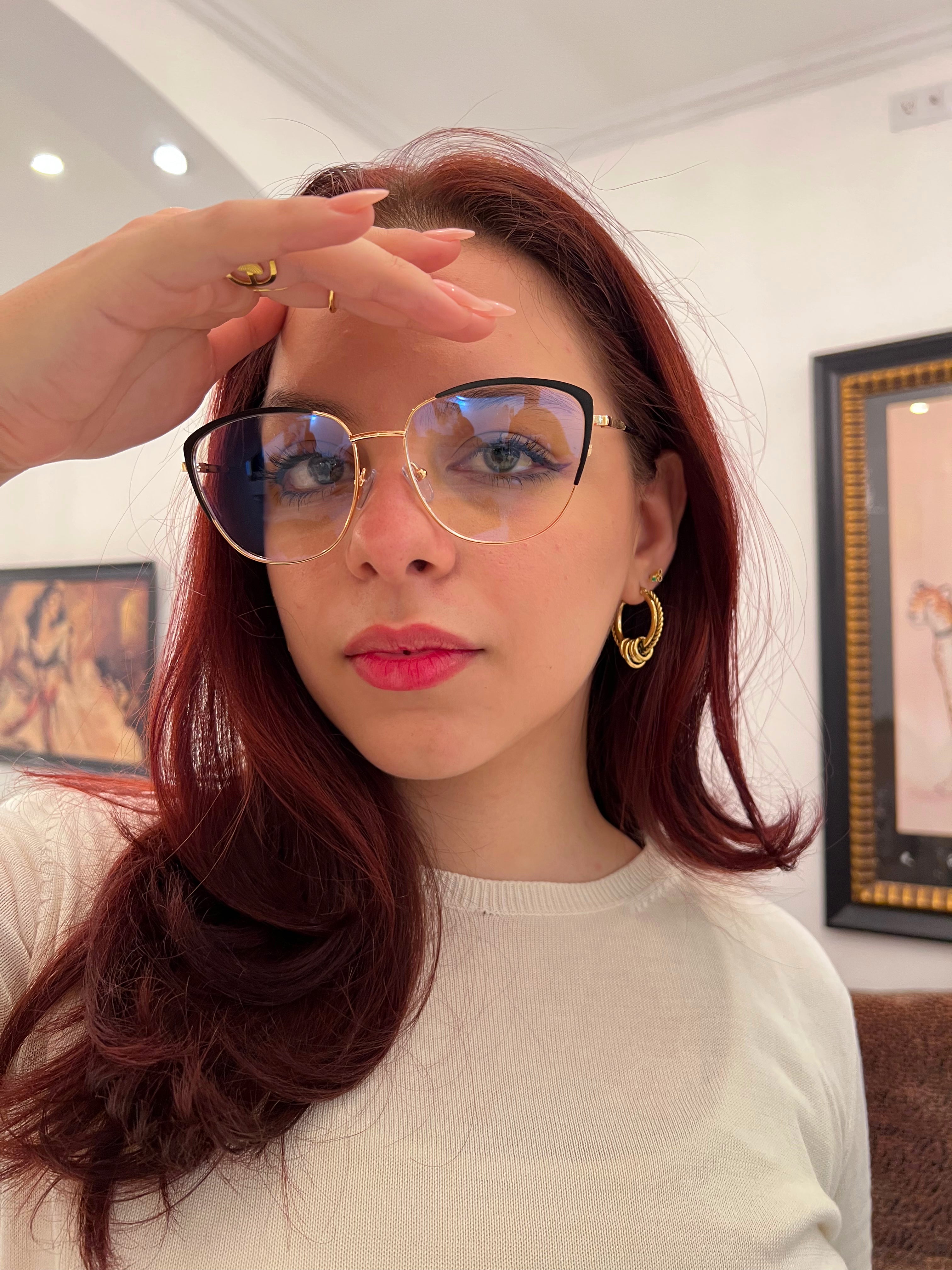Lentes Cat Eye Gold/ Negro
