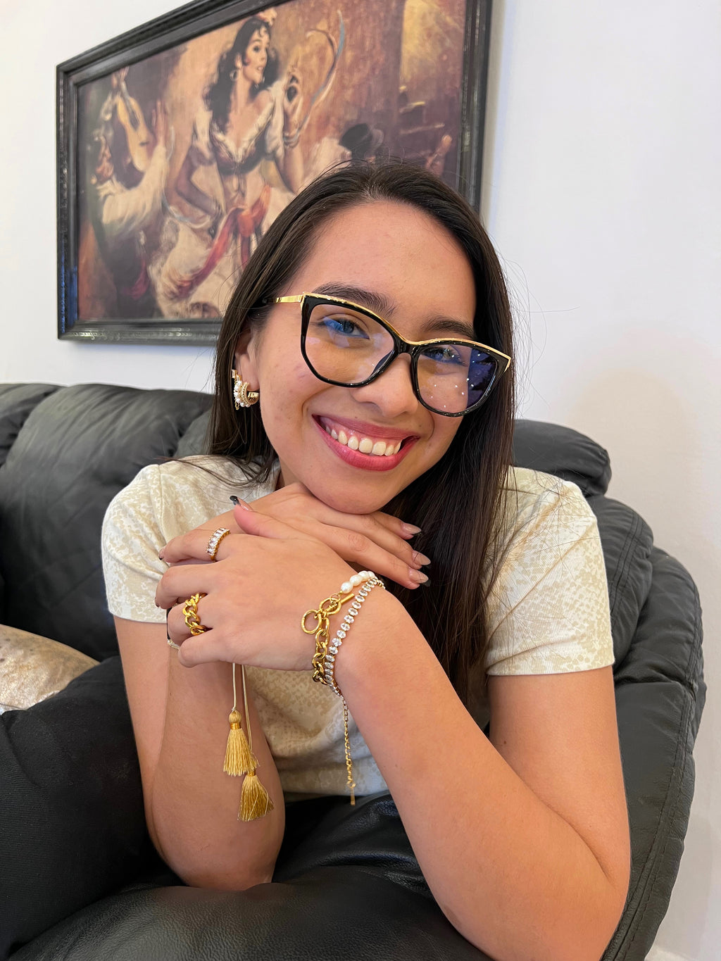 Lentes Classy Negros y Gold