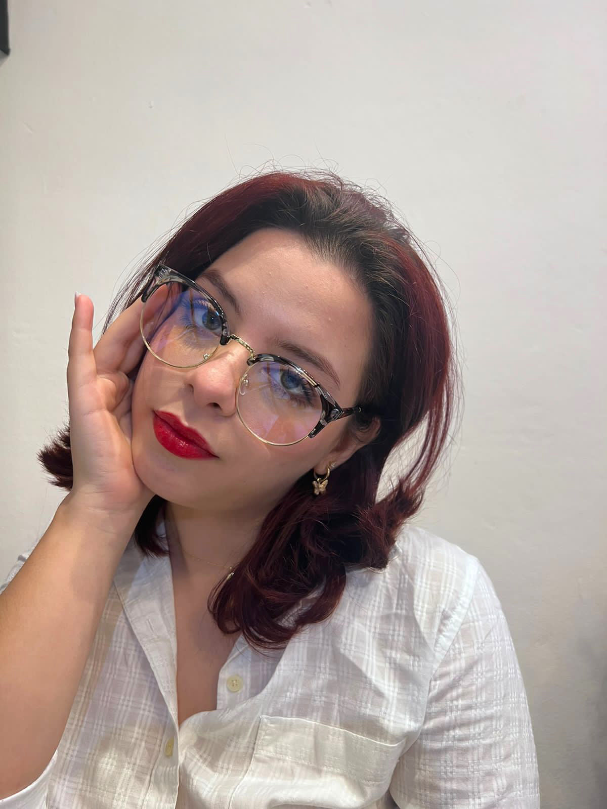 Lentes Mitad Flores y Gold
