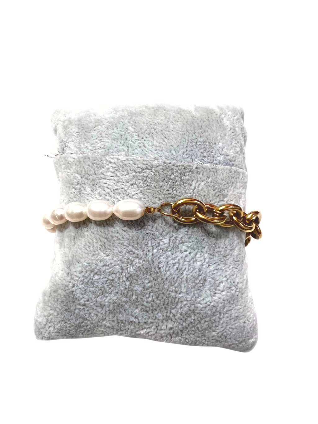 Pulsera Mitad Eslabones y Perlas