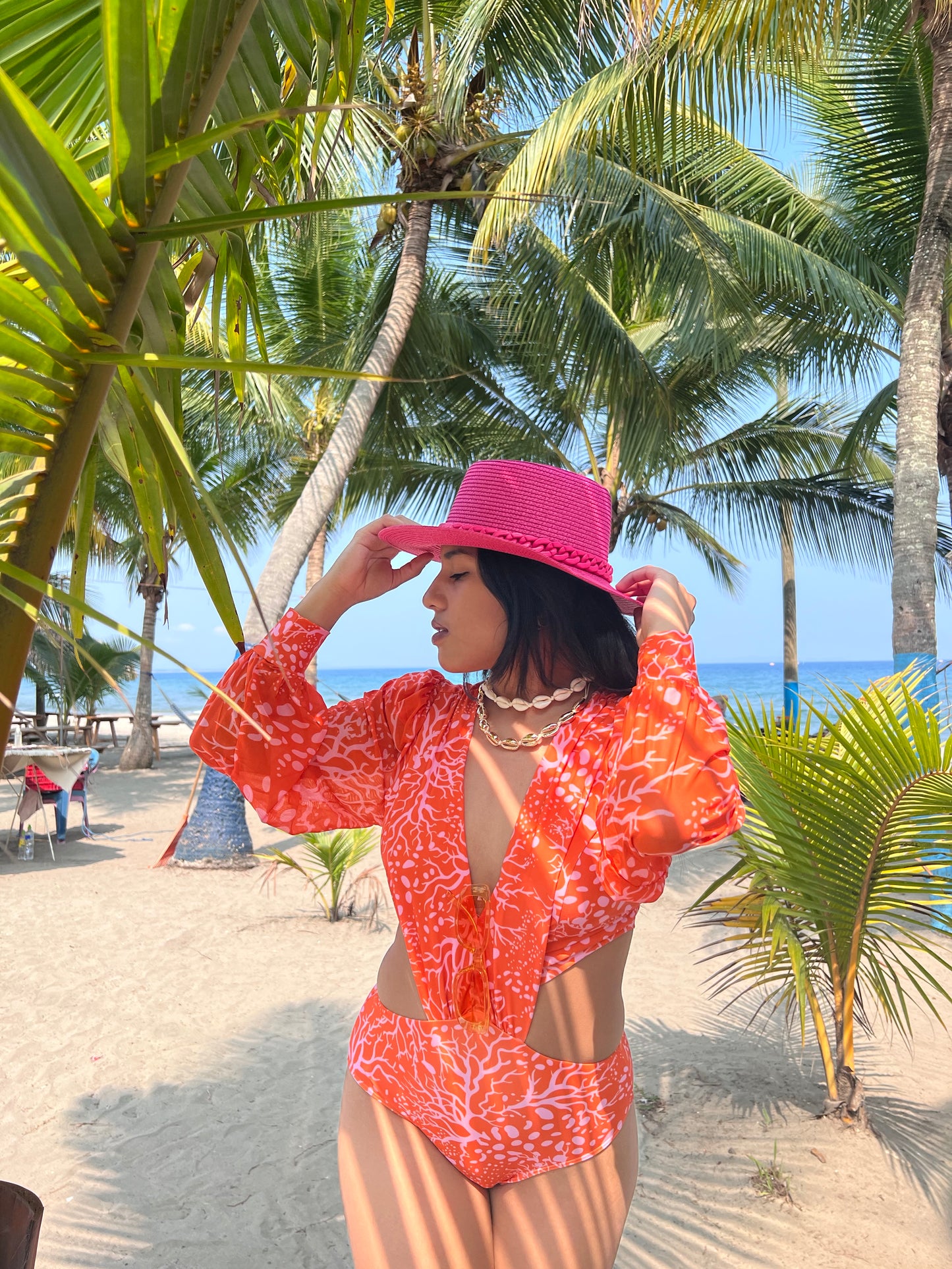 Traje de Baño Corales Naranjas