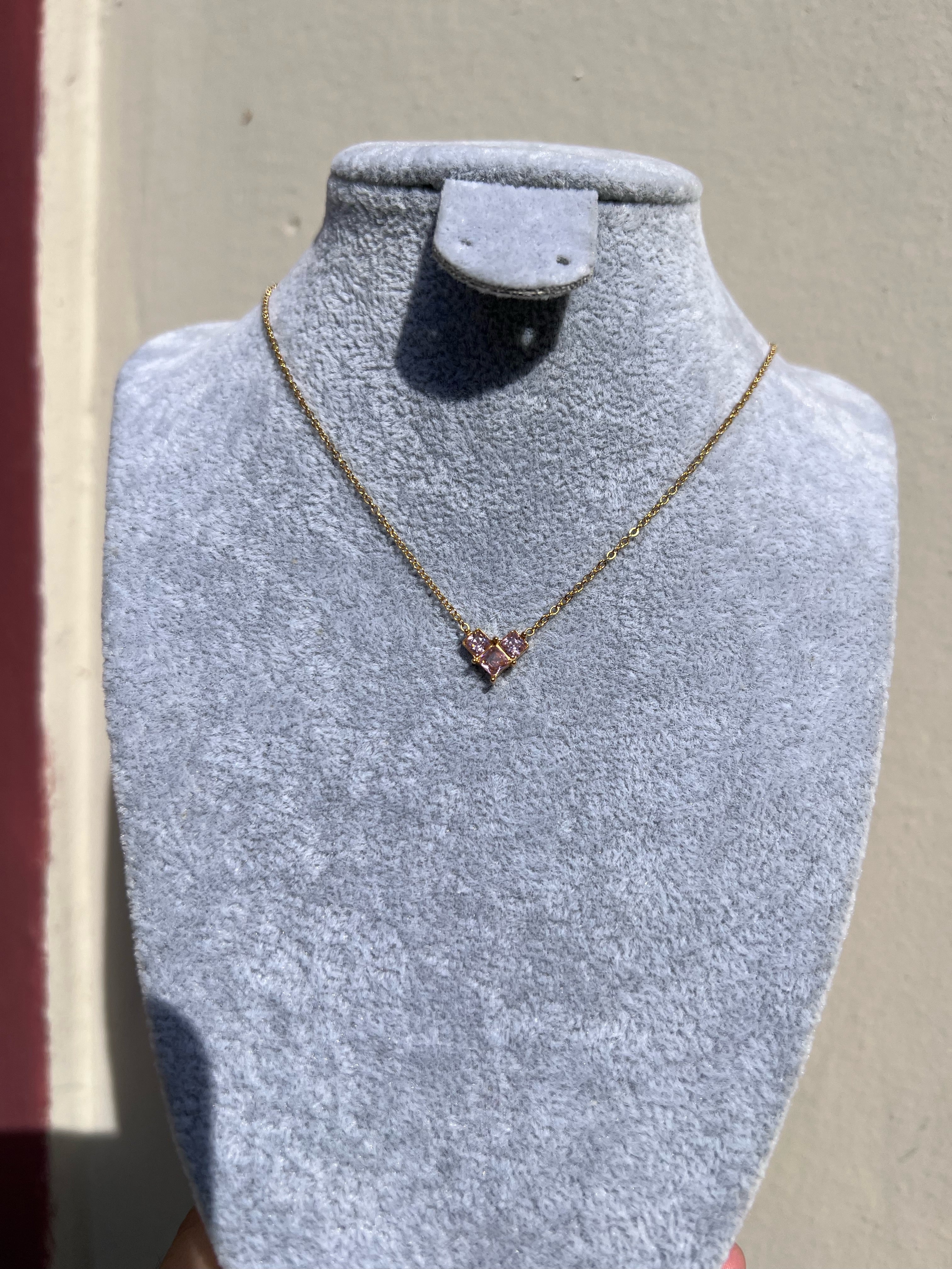 Cadena Corazon Rosa